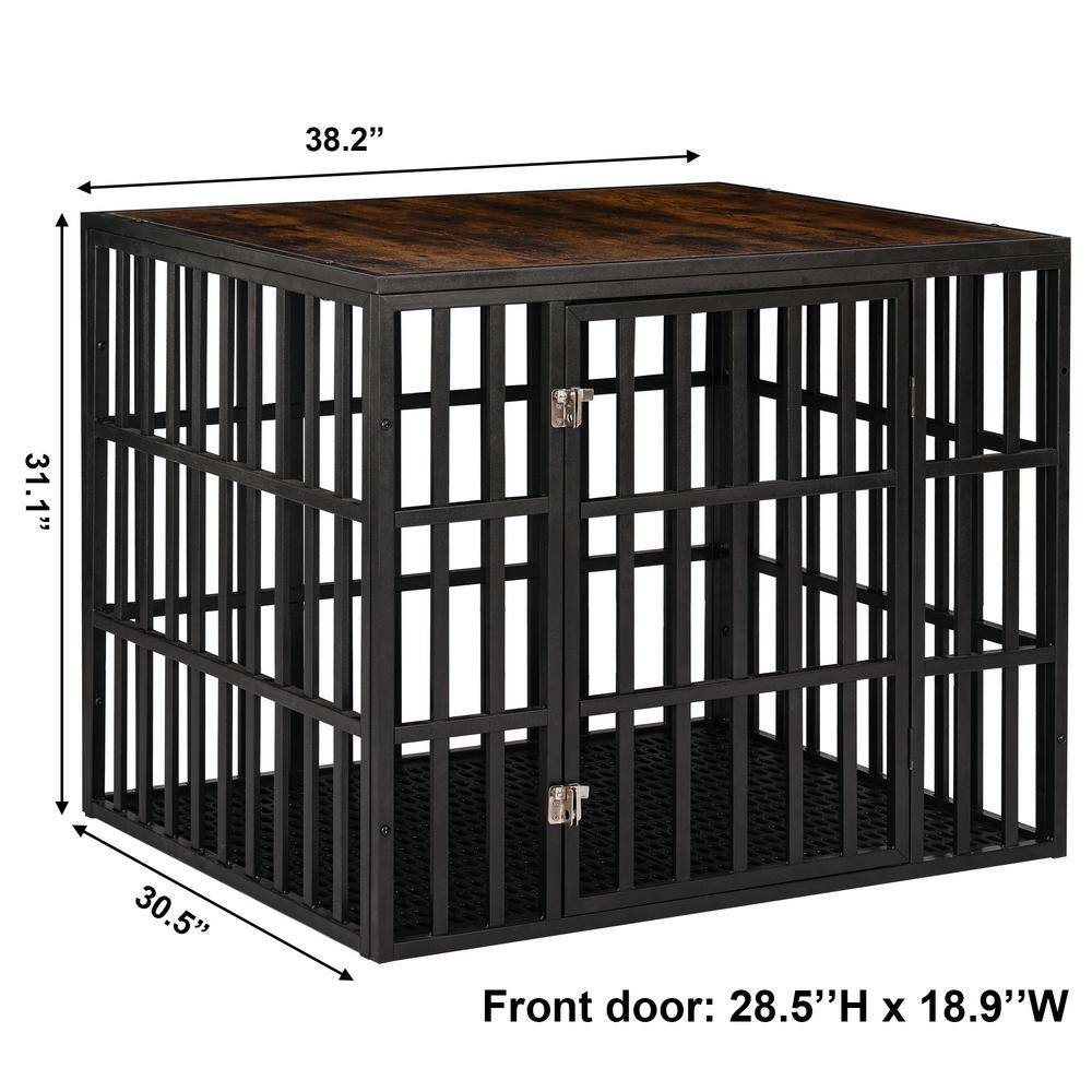 None Heavy-Duty Pet Playpen with Cover Metal Dog Fence Crate