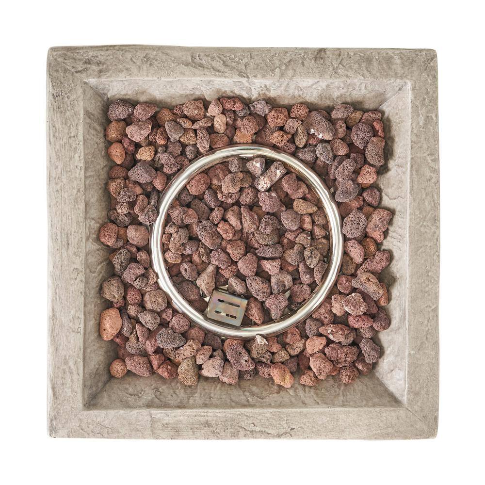 Noble House Laguna 19.50 in. x 29.00 in. Square Stone MGO Fire Pit - 40,000 BTU