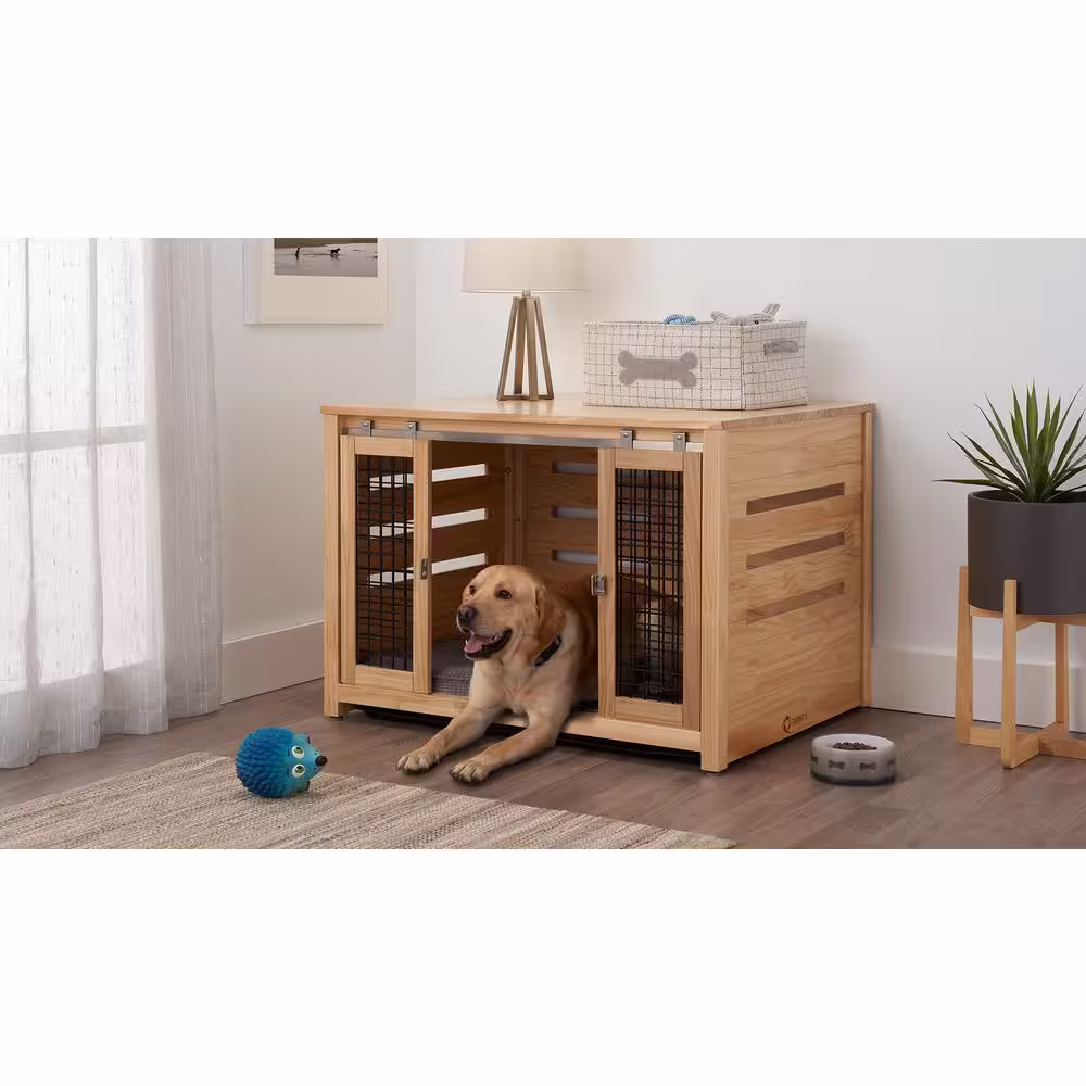 TRINITY 40 in. Pet Crate Accent Table - Natural