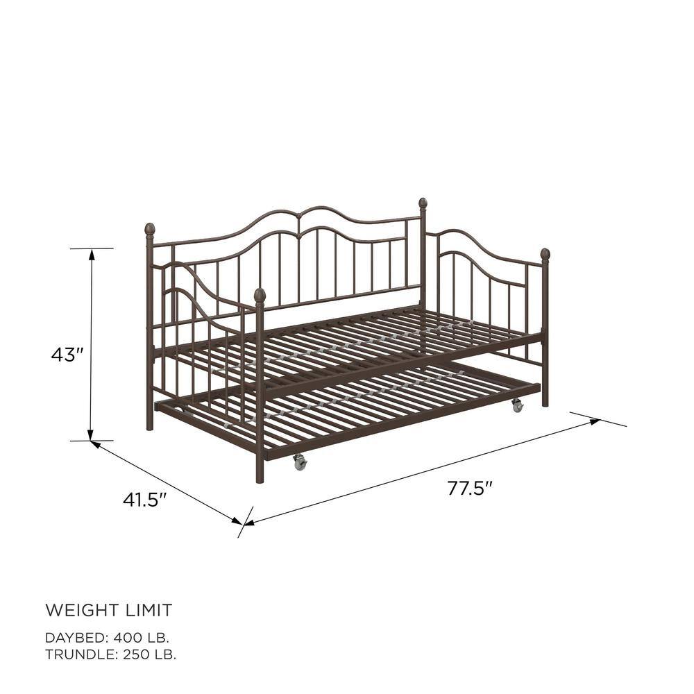 DHP Tokyo Brushed Bronze Trundle Day Bed