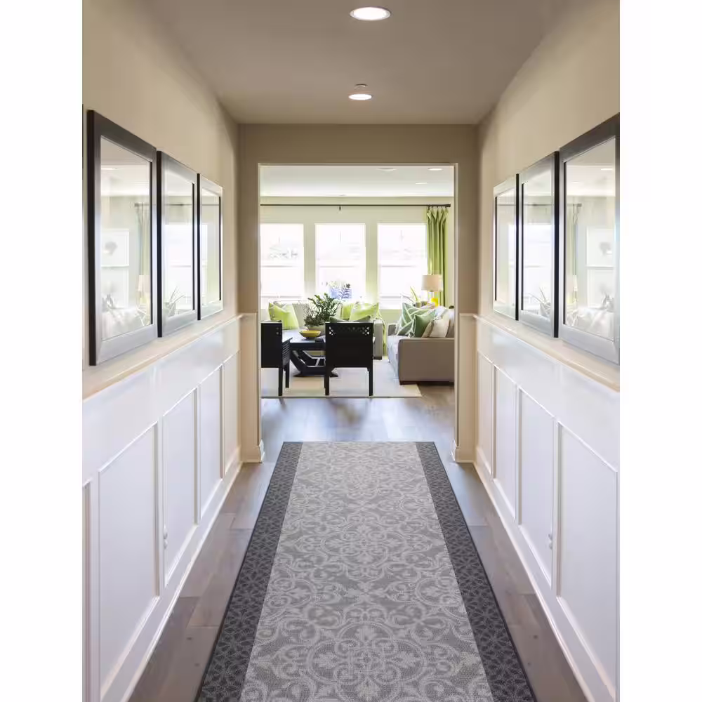 TrafficMaster Derbent Grey 2 ft. 2 in. x Your Choice Length Roll Runner