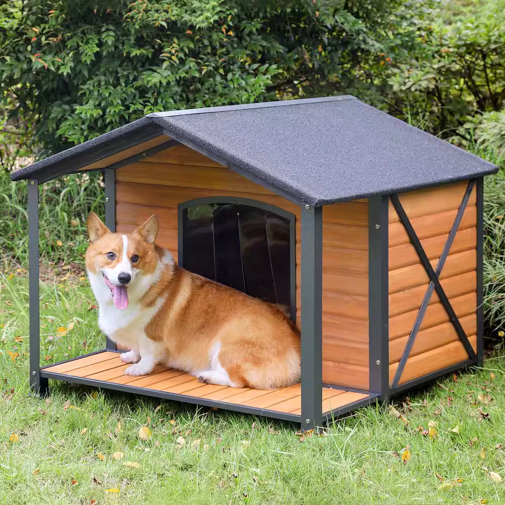 None Extra Large Waterproof Dog House with Anti-Chewing Metal Frame