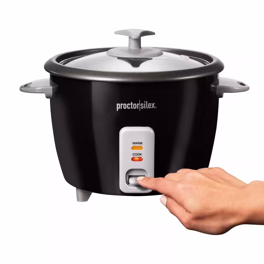 Proctor Silex 16-Cup Black Rice Cooker and Steamer
