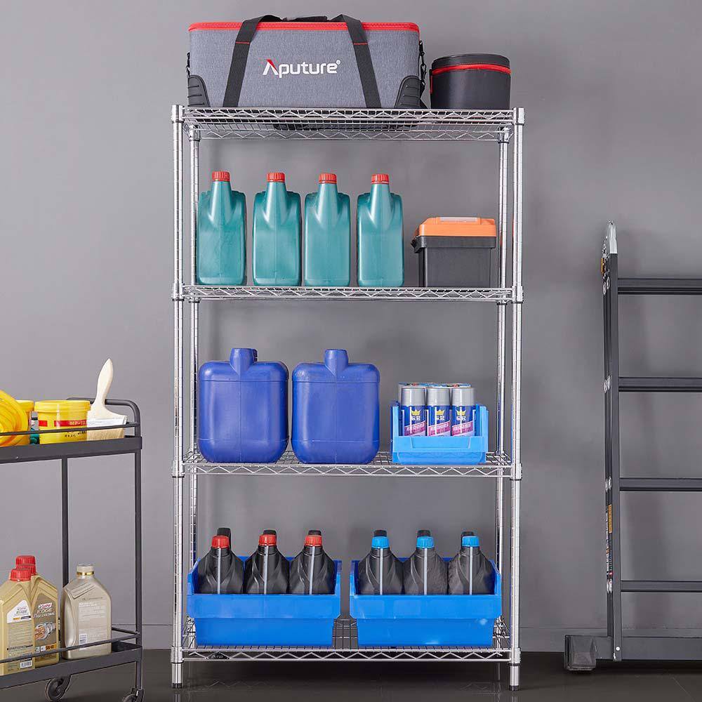 mzg 4-Tier Commercial Chrome Shelving Unit (18 in. D x 36 in. W x 59 in. H)