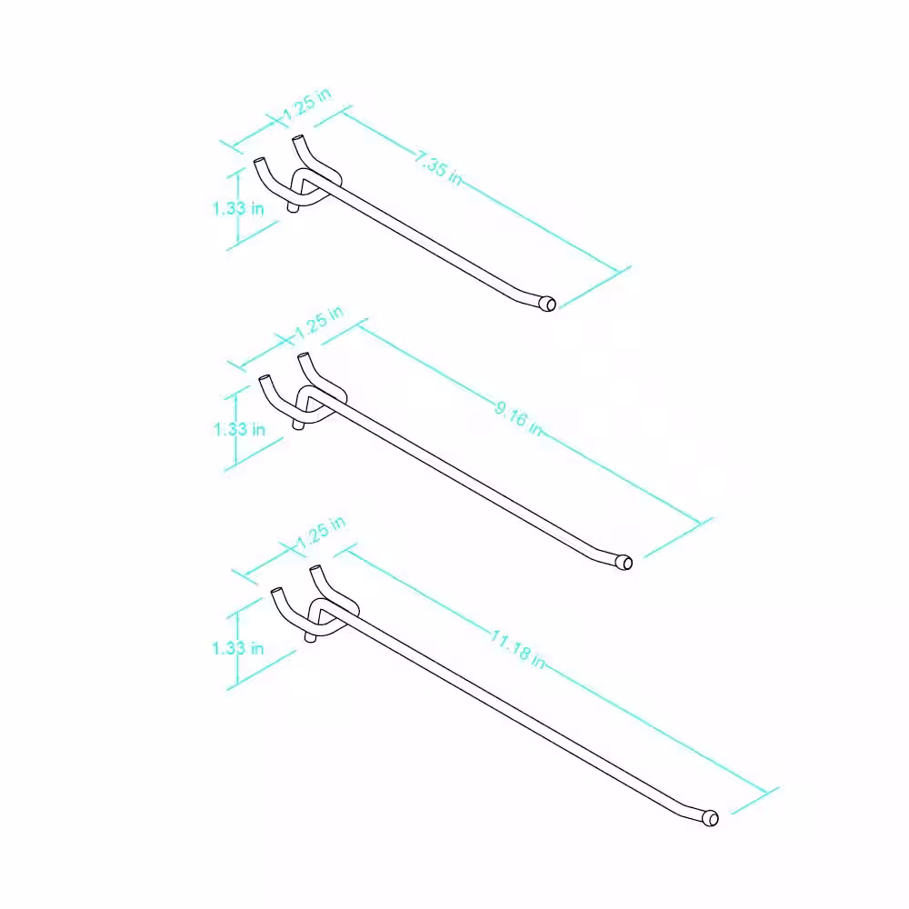 Everbilt Straight Peg Hooks Variety Pack in Red (12-Pack)