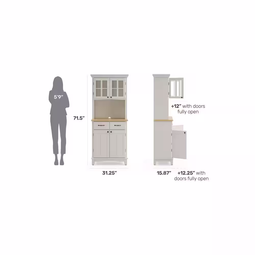 HOMESTYLES White Buffet with Hutch