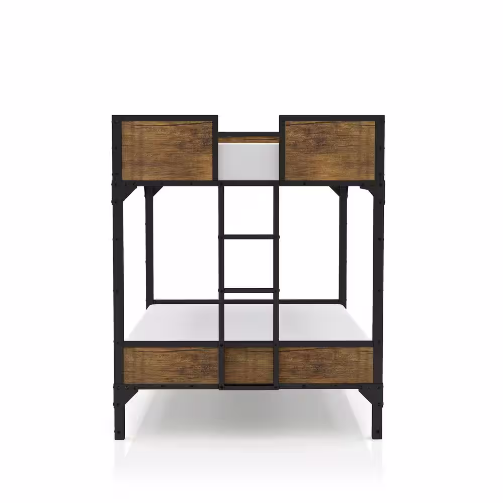 Furniture of America Landonne Black Full Over Full Bunk Bed