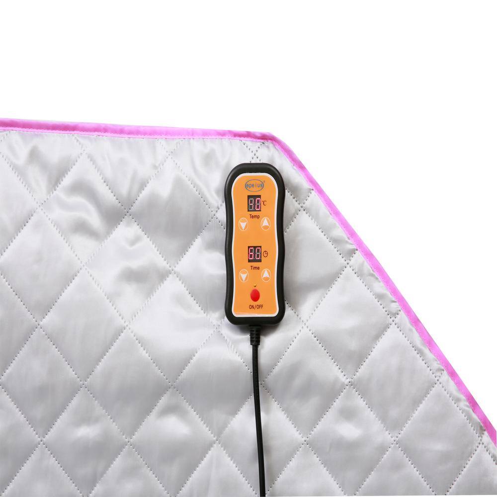 cadeninc 1-Person Folding Half Body Silver Infrared Sauna tent with Infrared Panels, Heating Foot Pad, Controller, Foldable Chair