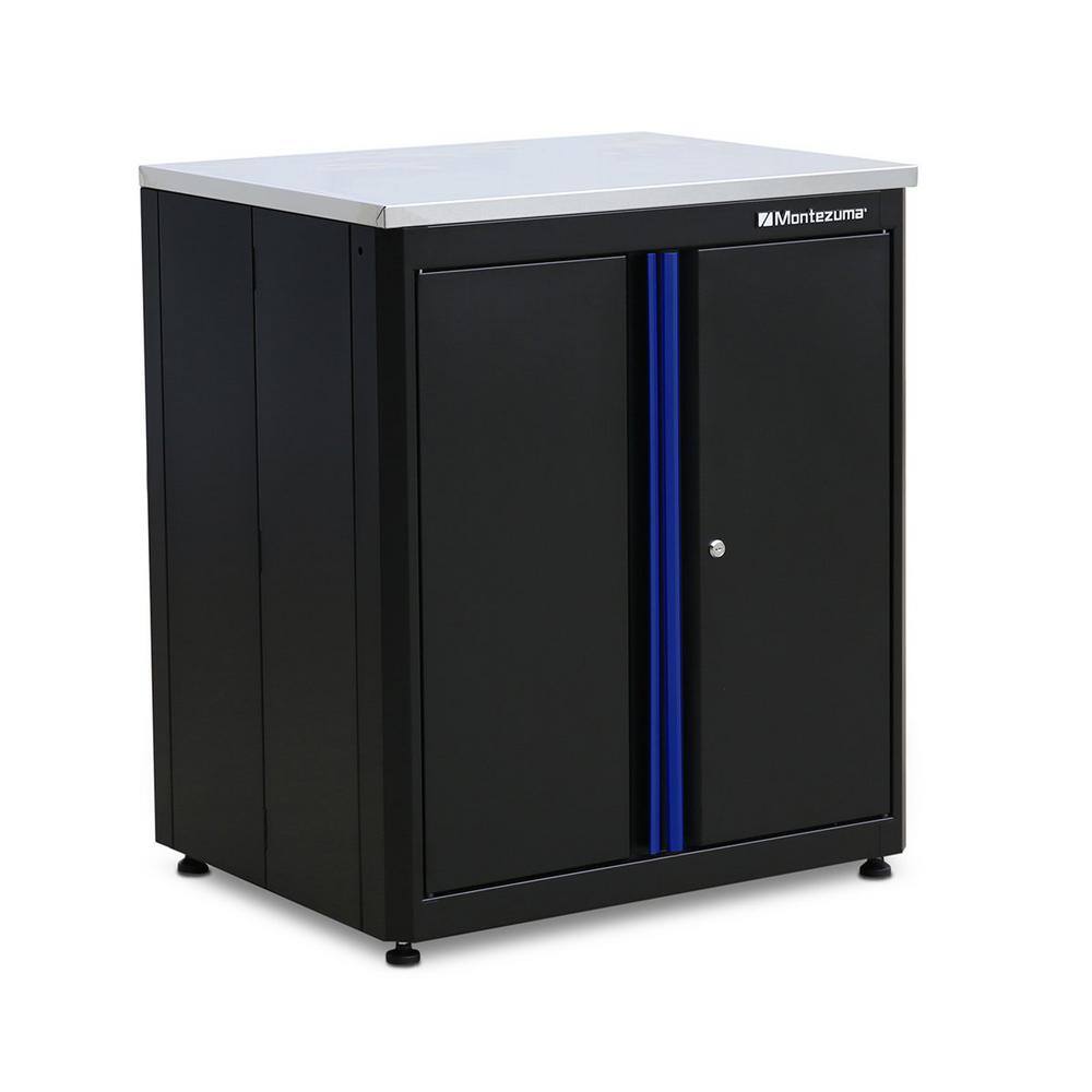 Montezuma Steel Freestanding Garage Cabinet in Black (31 in. W x 35 in. H x 24 in. D)