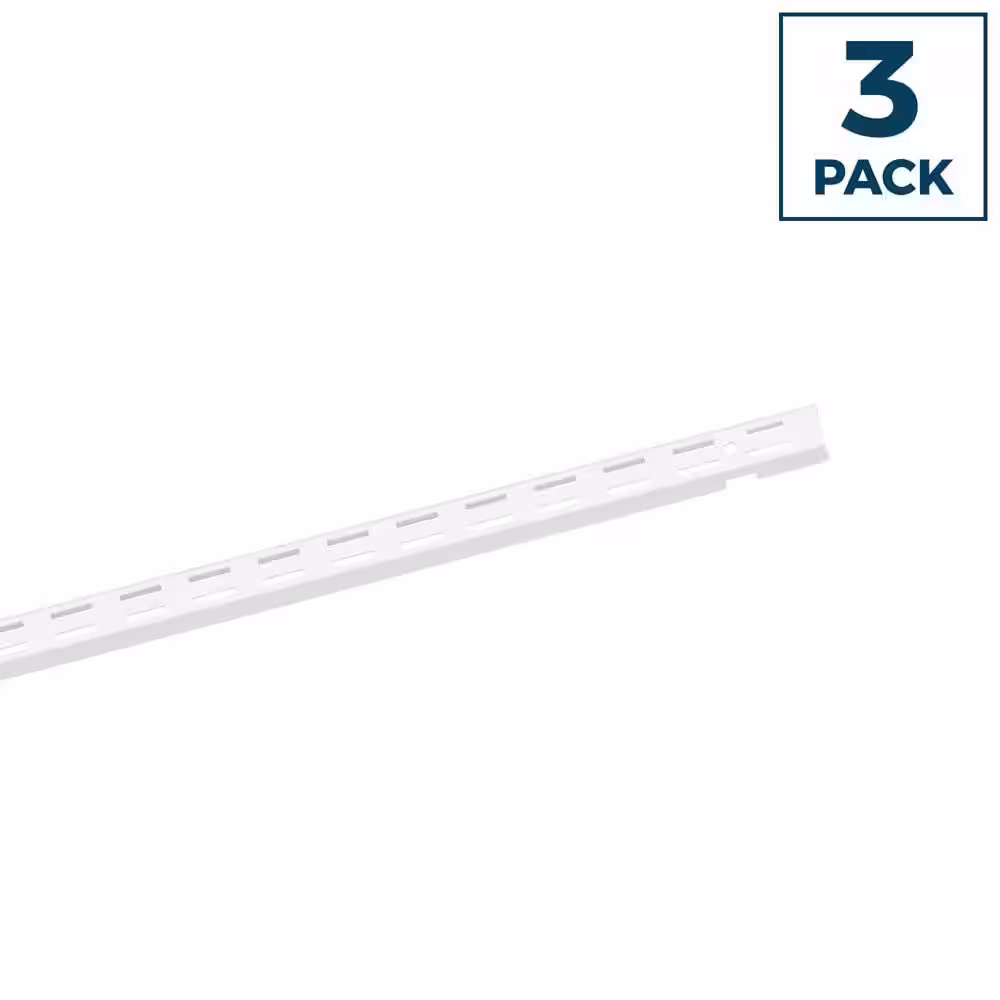 ClosetMaid ShelfTrack 60 in. x 1 in. White Standard (3 Pieces)