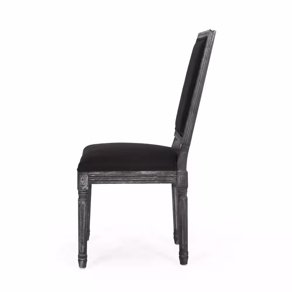 Noble House Robin Black and Gray Side Chair (Set of 2)