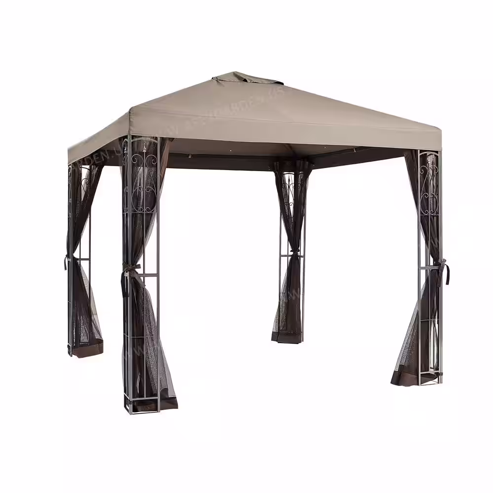 APEX GARDEN âRococo II 8 ft. x 8 ft. Gazebo with Mosquito Net