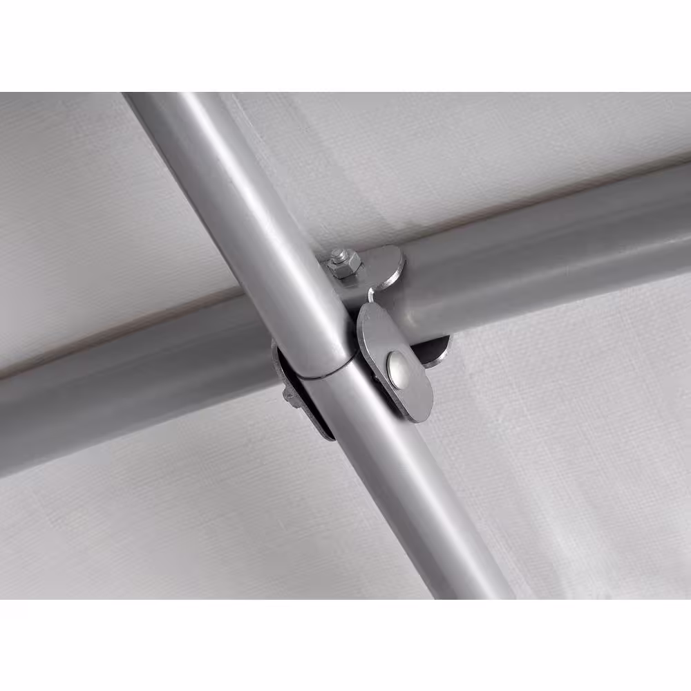 ShelterLogic 12 ft. W x 9.5 ft. H x 12 ft. D Grey Peak Style Shed-in-a-Box XT with Steel Frame and Patented Stabilizers