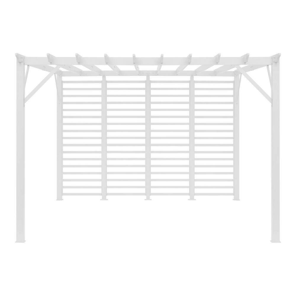 Hampton Bay Turtle Isle 10 ft. x 12 ft. White Steel Outdoor Pergola