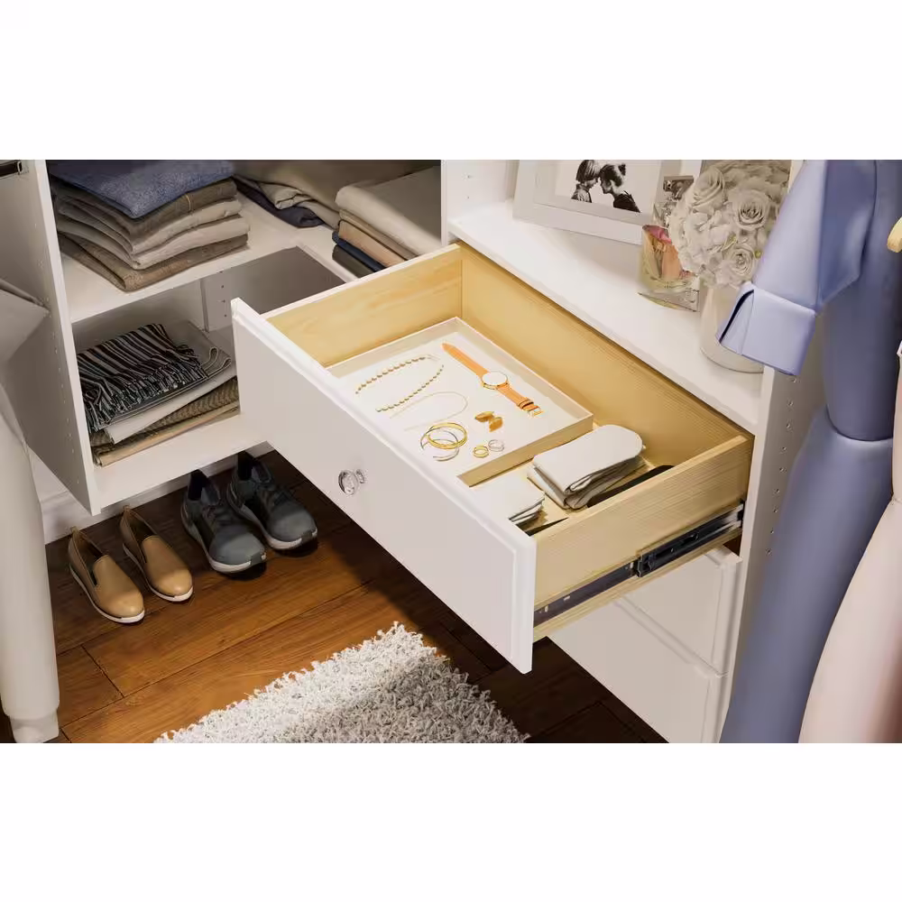 None 8 in. H x 24 in. W White Wood Drawer