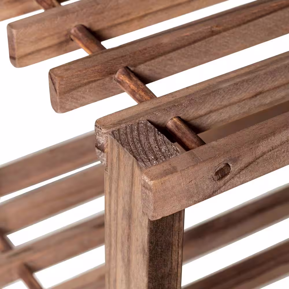 Honey-Can-Do 11.61 H 8-Pair Brown Pine Shoe Rack