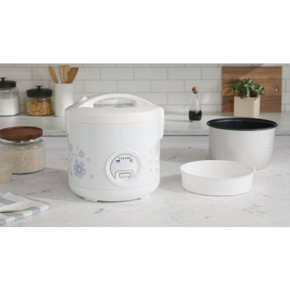 Tayama 20-Cup White Rice Cooker with Steamer and Non-Stick Inner Pot