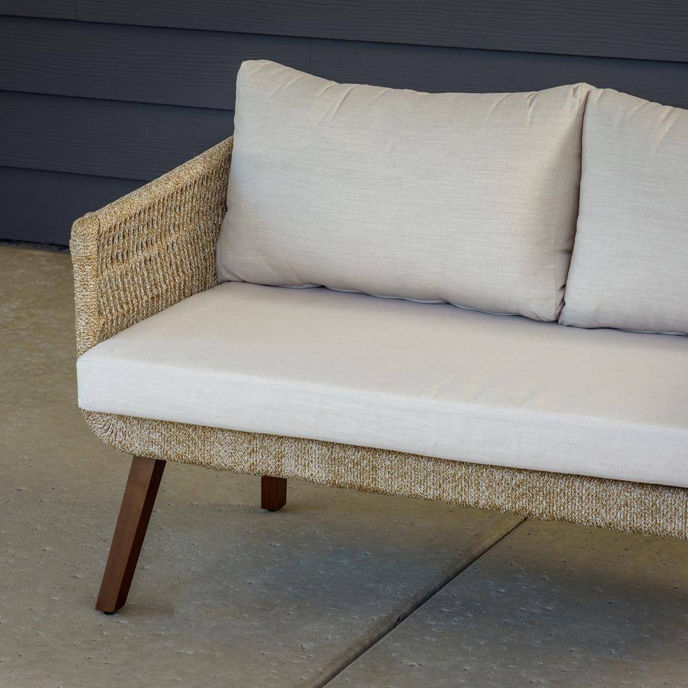 Canopy Palm 4-Piece Resin Wicker Patio Deep Seating Set with Sunbrella Cast Pumice Cushions