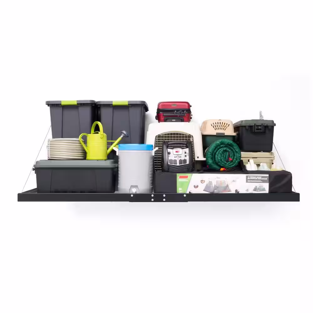 NewAge Products Pro Series 48 in. x 96 in. Steel Garage Wall Shelving in Black