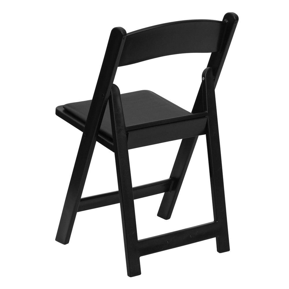 Carnegy Avenue Black Vinyl Seat with Resin Frame Folding Chair (Set of 2)