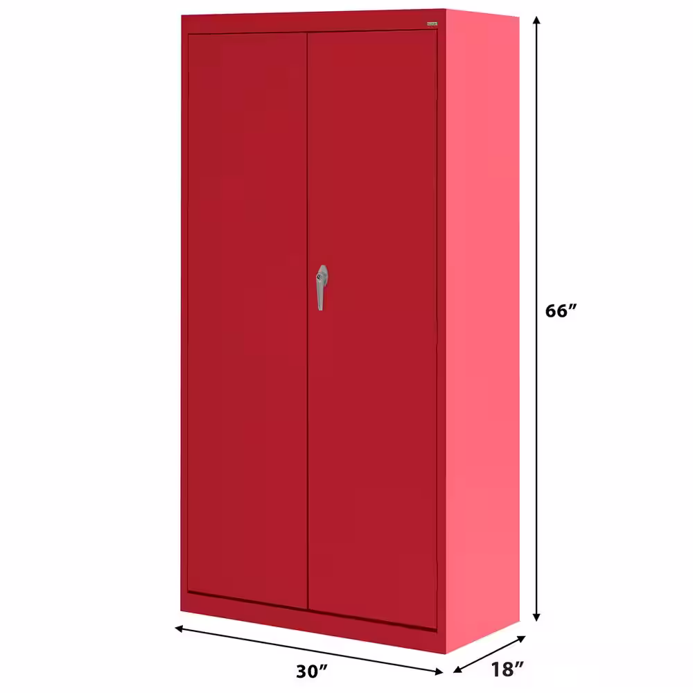 Sandusky Supply ( 30 in. W x 66 in. H x 18 in. D ) Freestanding Cabinet with 3 Fixed Shelves in Red
