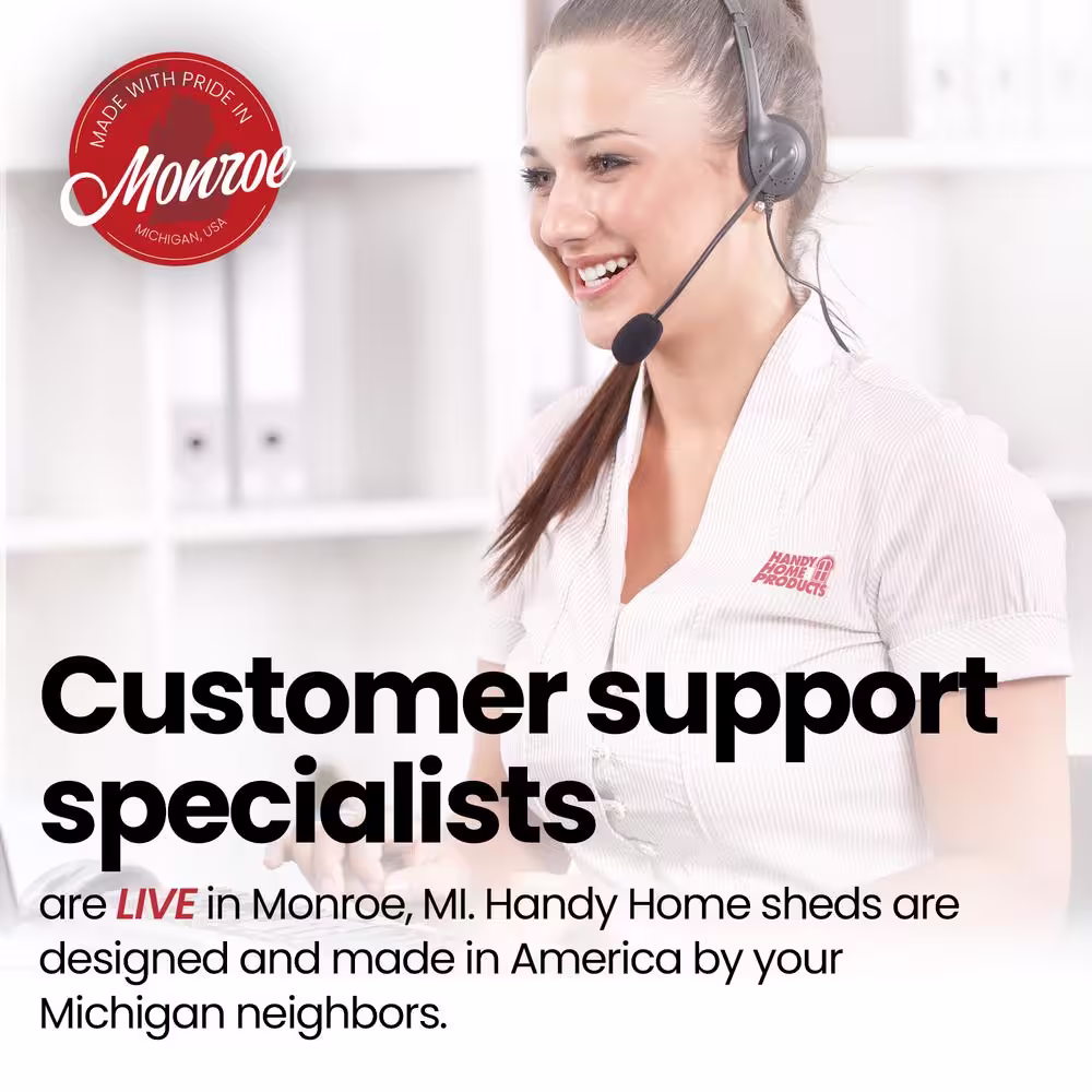 Handy Home Products Professionally Installed Tribeca 8 ft. W x 12 ft. D Designer Wood Shed with Transom Window - Black Shingle (96 sq. ft.)