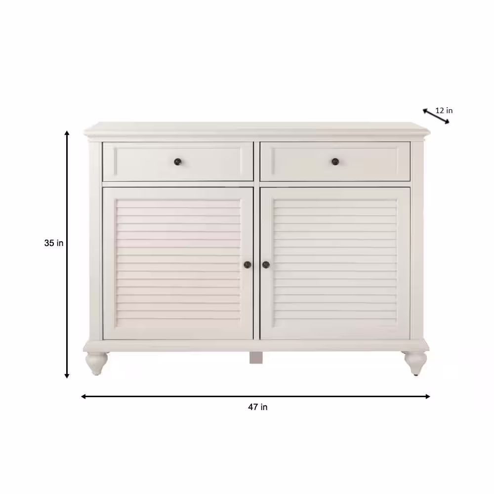 Home Decorators Collection Hamilton 47 in. Off-White Wood Console Table with Drawers