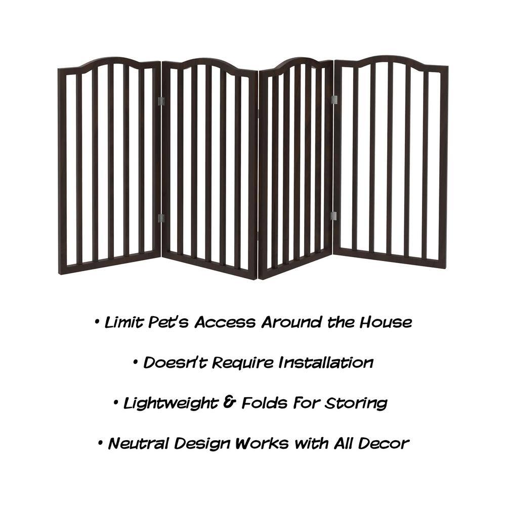 Petmaker 72 in. x 32 in. Wooden Freestanding Brown Pet Gate