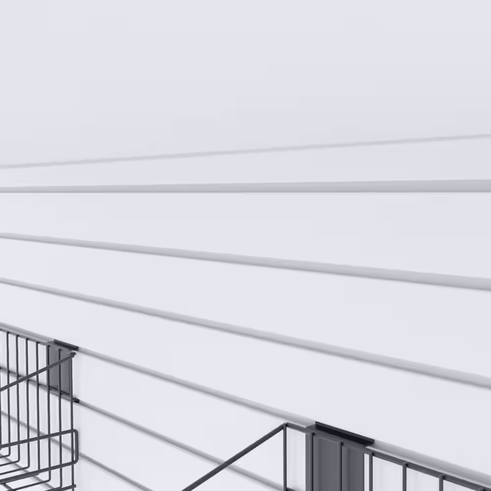 Trusscore 8 ft PVC SlatWall Top Cap White (2-Pack)