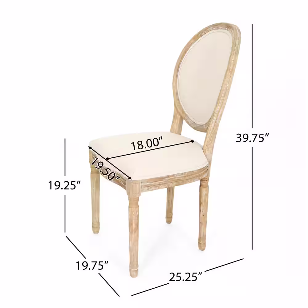 Noble House Phinnaeus Beige Fabric Dining Chairs (Set of 2)