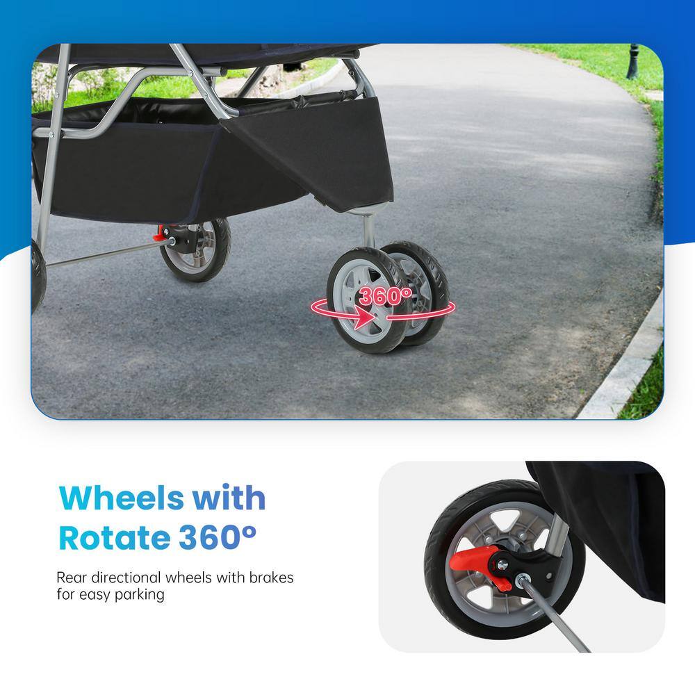 Furniture of America Frankie Pet Stroller Folding With Cup Holder