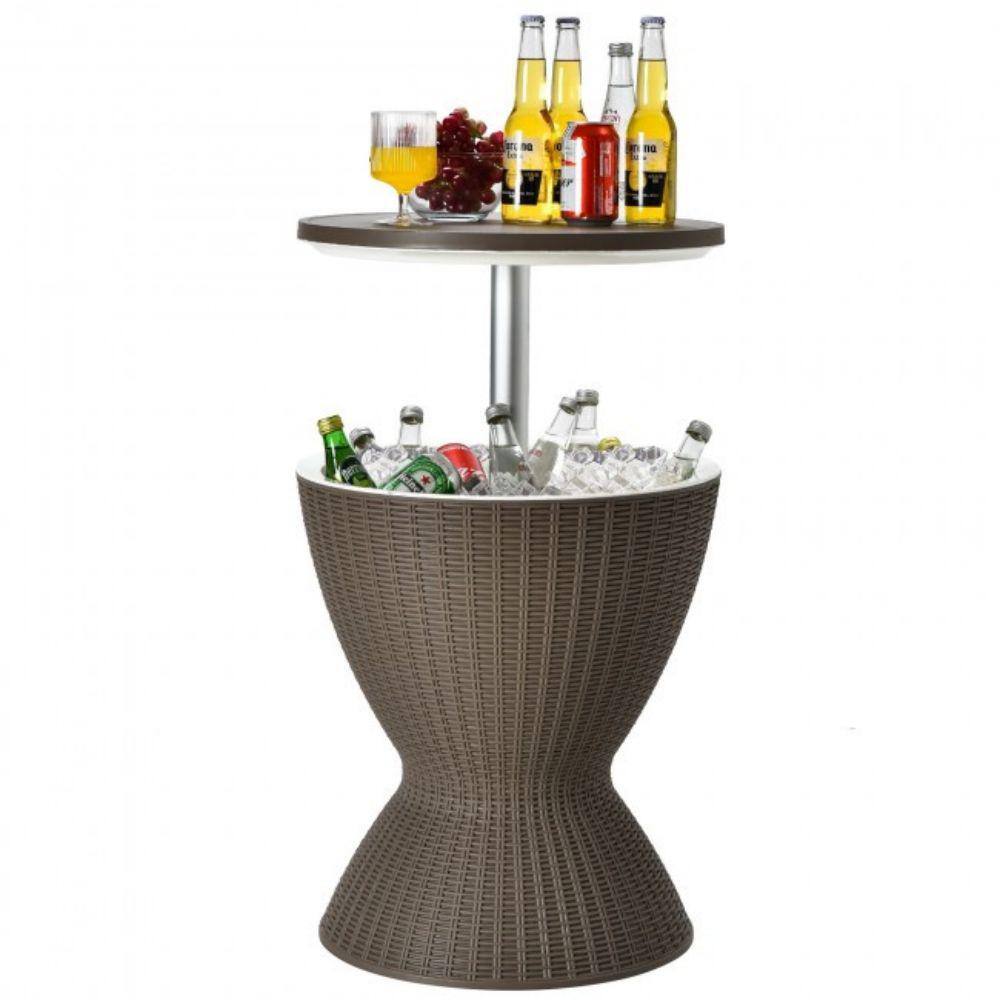 Alpulon 3-in-1 8 Gal. Patio Ice Cooler Bucket Cool Bar Side Table with Adjust Ice Bucket