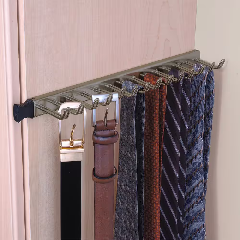 ClosetMaid 14-Hook Nickel Tie and Belt Rack