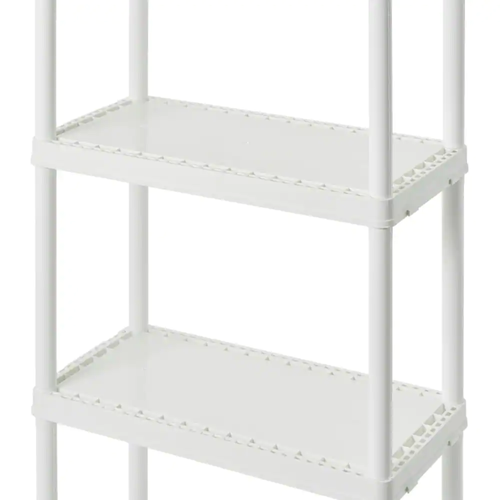 GRACIOUS LIVING White Solid Plastic Easily Assembled Light Duty Shelving Unit 24 in. L x 12 in. W x 48 in. H