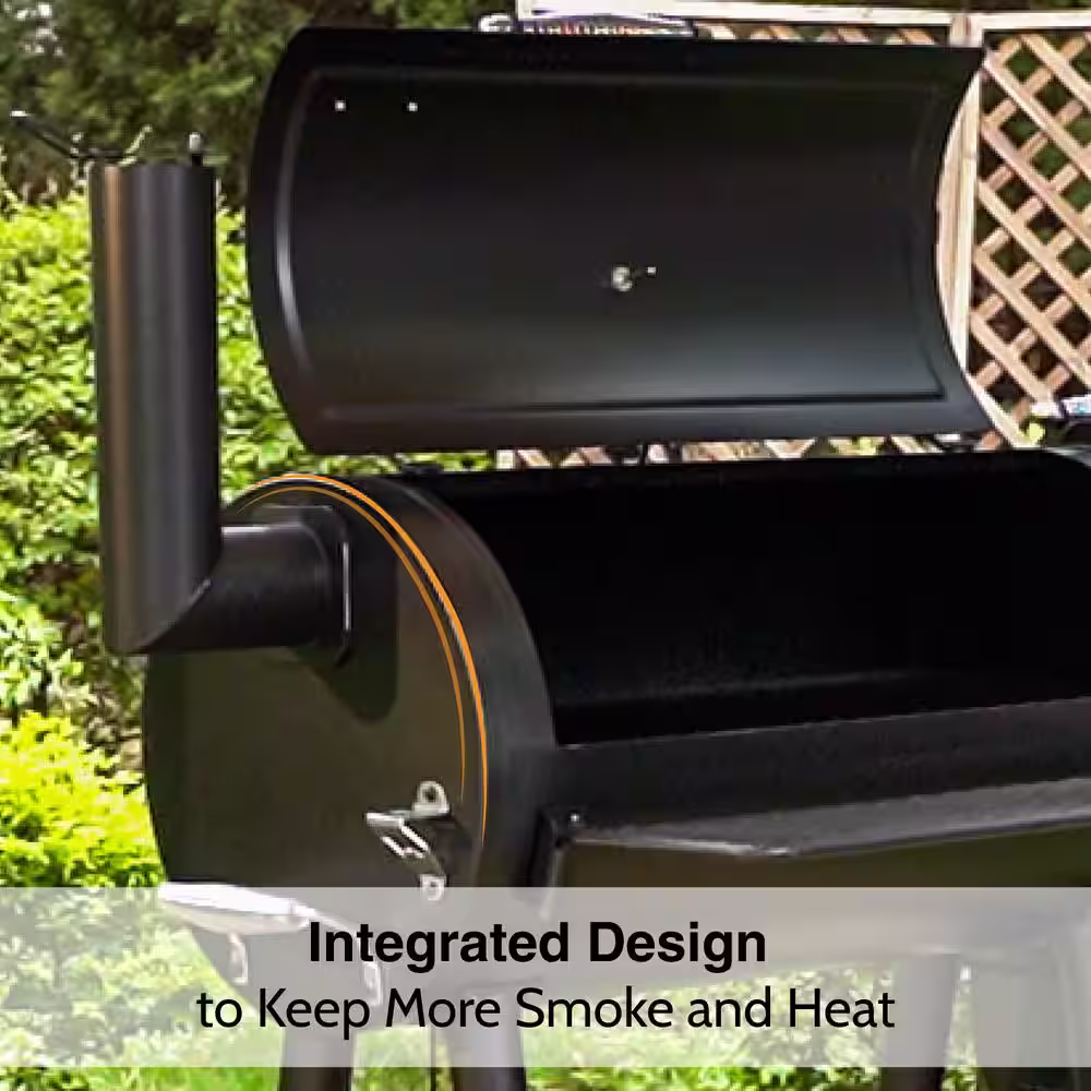 None Offset-Design Charcoal Smoker in Black