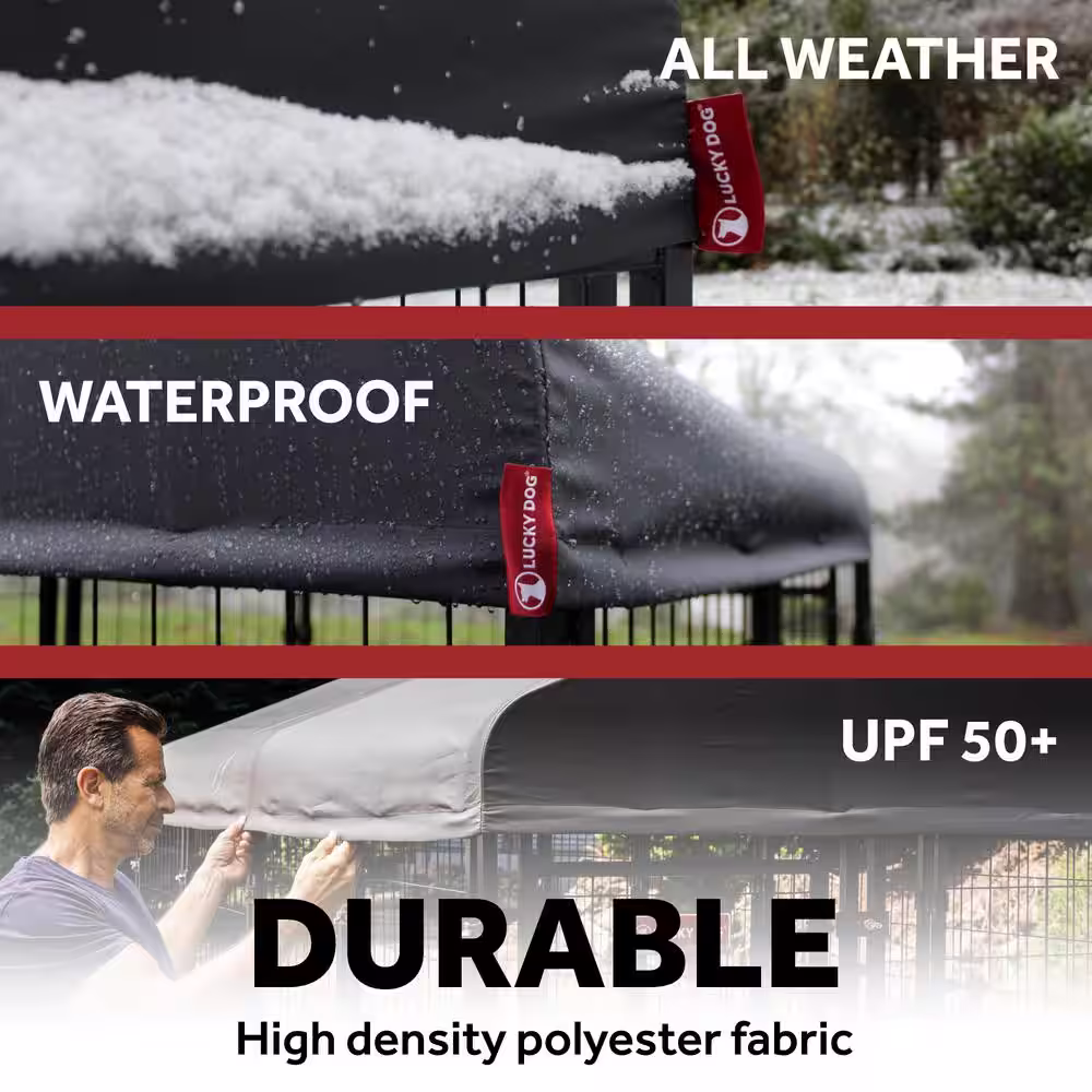 Lucky Dog STAY Series Presidential Steel Grey Kennel (10 ft x 10 ft x 6 ft)