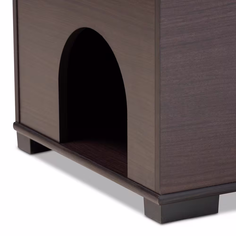 Baxton Studio Mariam Dark Brown Litter Box Cover Cat House