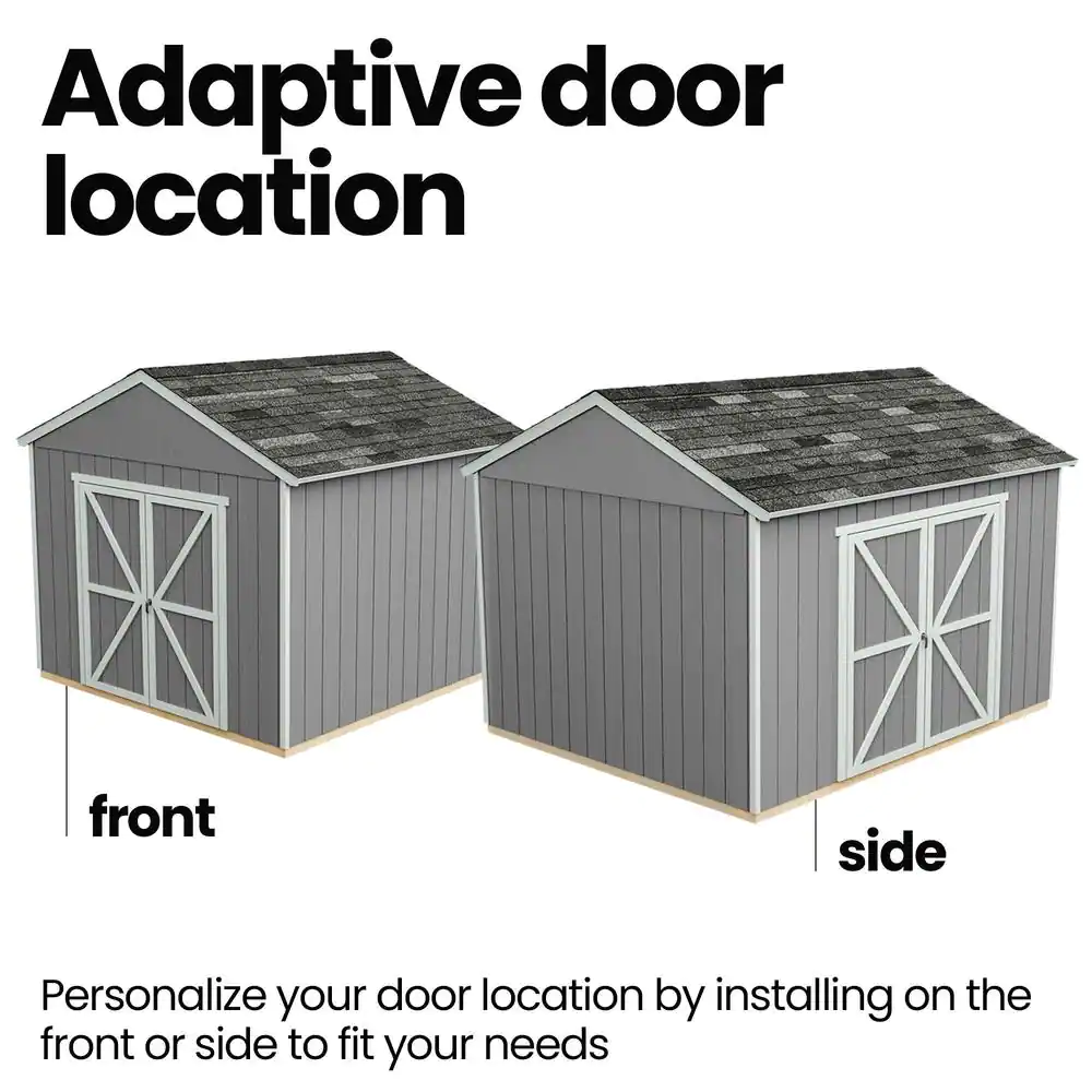 Handy Home Products Professionally Installed Rookwood 10 ft. x 16 ft. Backyard Wood Shed with Smartside- Onyx Black Shingles (160 sq. ft.)