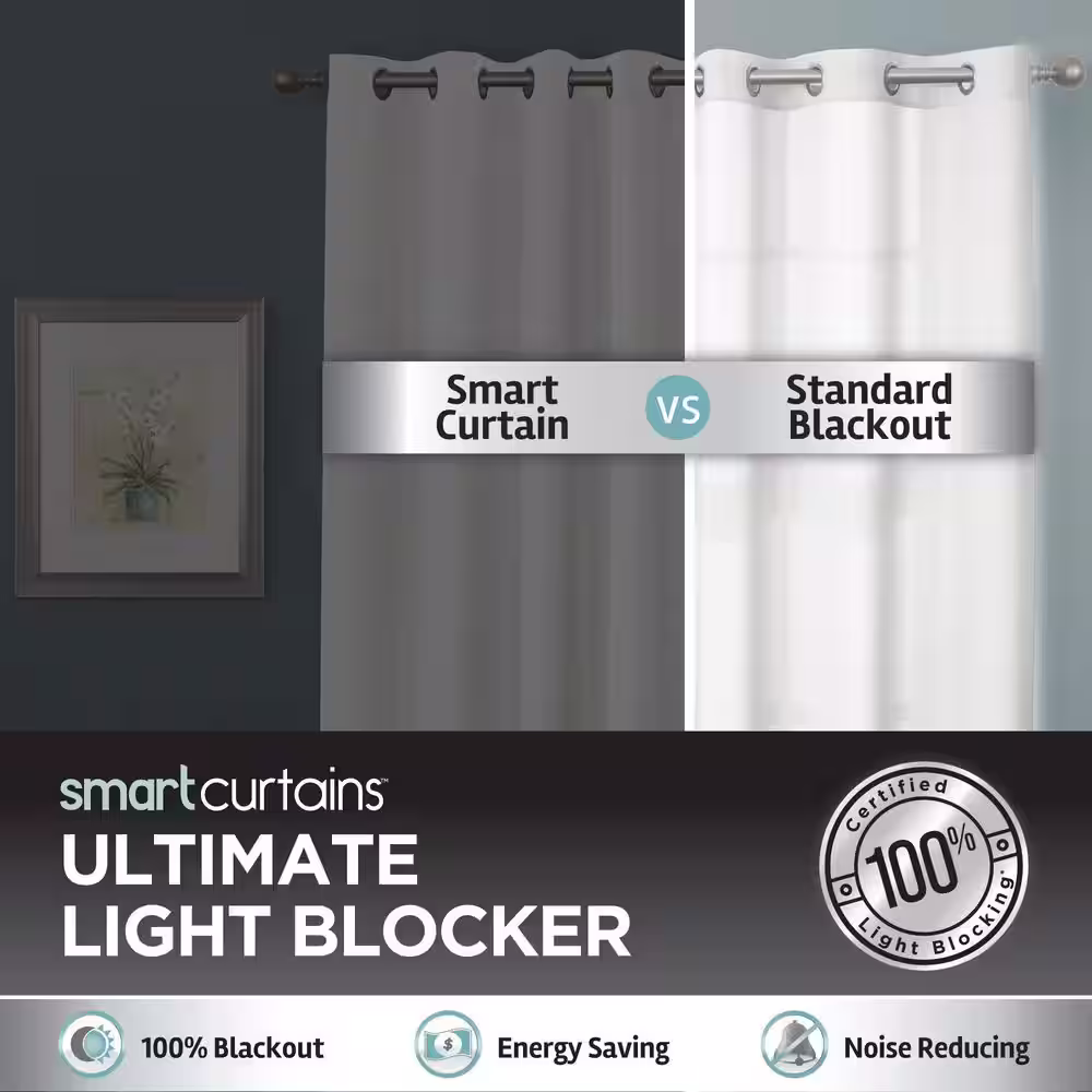 Zenna Home Bleached Linen Woven Thermal Blackout Curtain - 50 in. W x 84 in. L