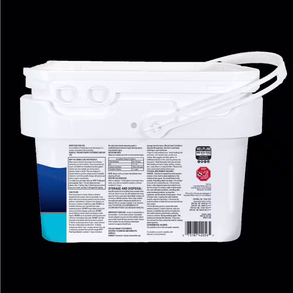 HTH 8 lbs. 3 in. Chlorinating Tabs Ultra