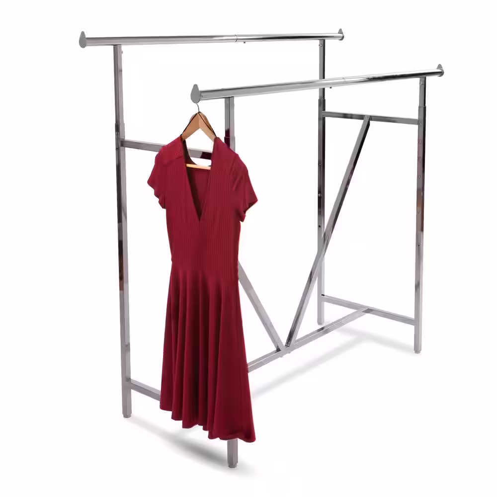 Econoco Chrome Metal Clothes Rack 22 in. W x 70 in. H