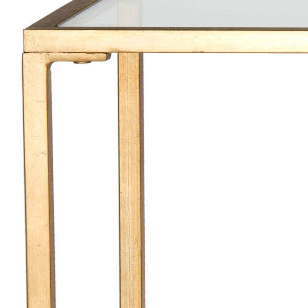 SAFAVIEH Antwan 63 in. Gold/Glass Console Table