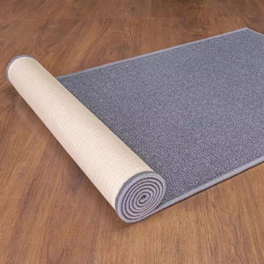 Ottomanson Oscar Collection Non-Slip Rubberback Modern Solid Design 2x5 Indoor Runner Rug, 1 ft. 8 in. x 4 ft. 11 in., Gray