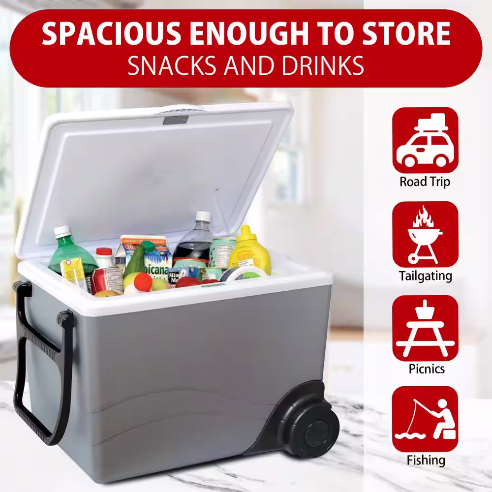 None 36 Qt. (34 L) Thermoelectric Wheeled Kool Kaddy Cooler