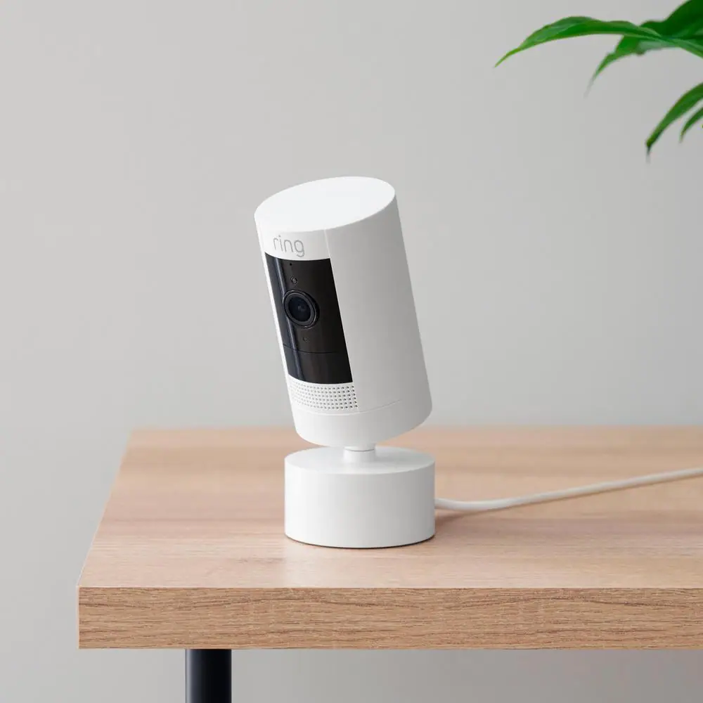 Ring Stick Up Cam Wireless Indoor/Outdoor Standard Security Camera Pan-Tilt Mount in White