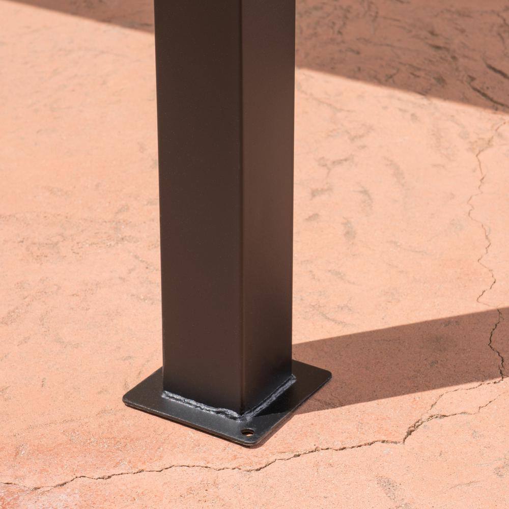 Noble House Westray 10 ft. x 10 ft. Black Steel-Framed Canopy Gazebo with Beige Fabric Shade