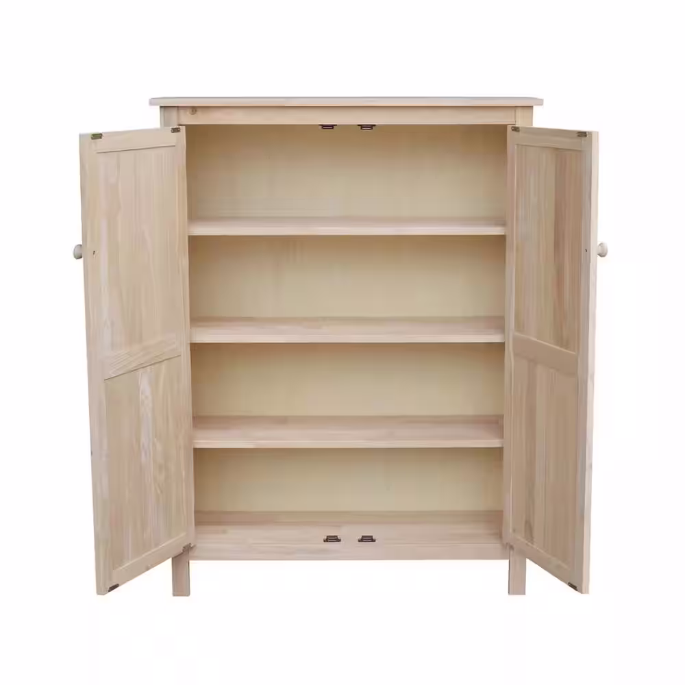 International Concepts 51 in. H Solid Wood Pantry in Unfinished Wood
