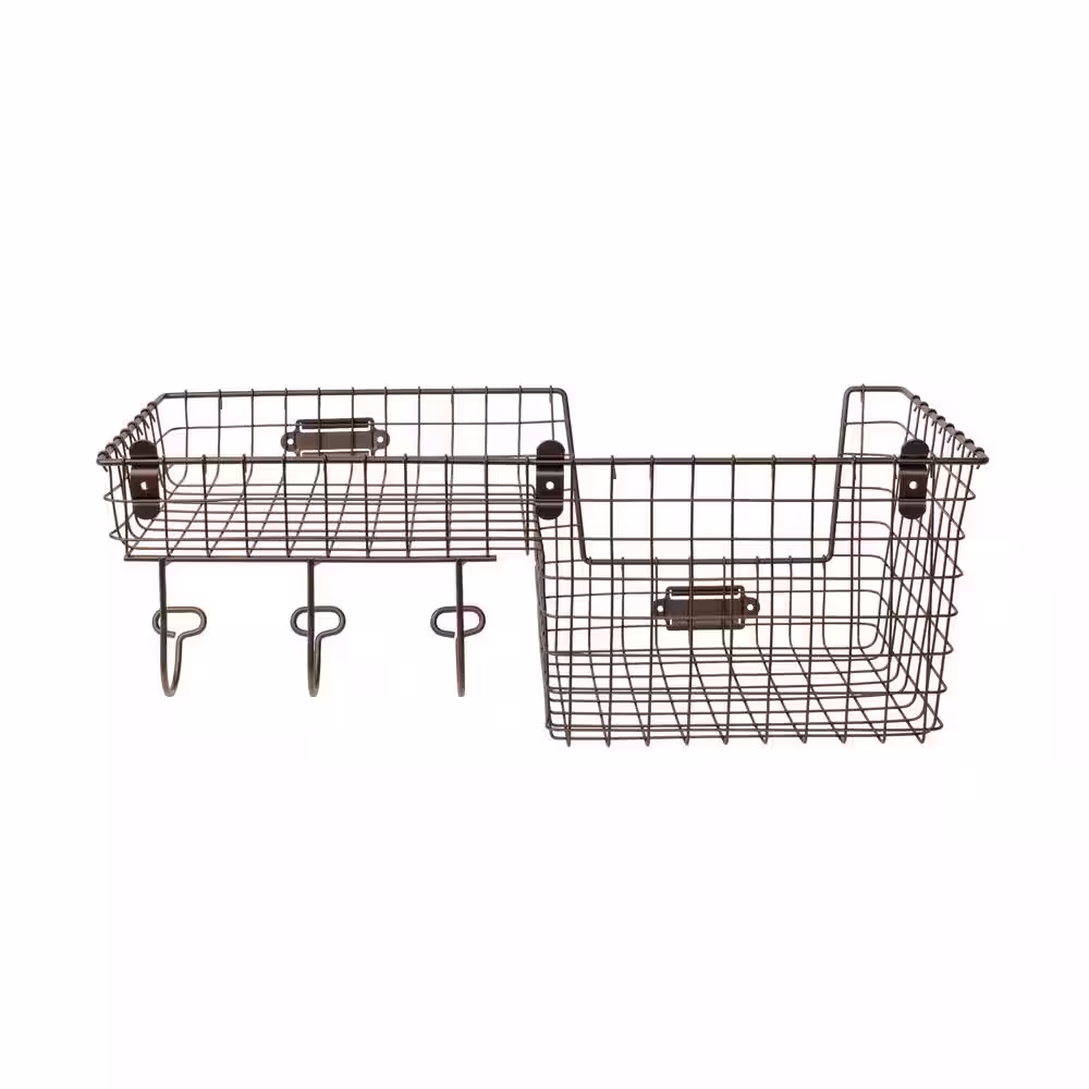 Spectrum 8.75 in. H x 24 in. W Bronze Steel 1-Drawer Wide Mesh Wire Basket