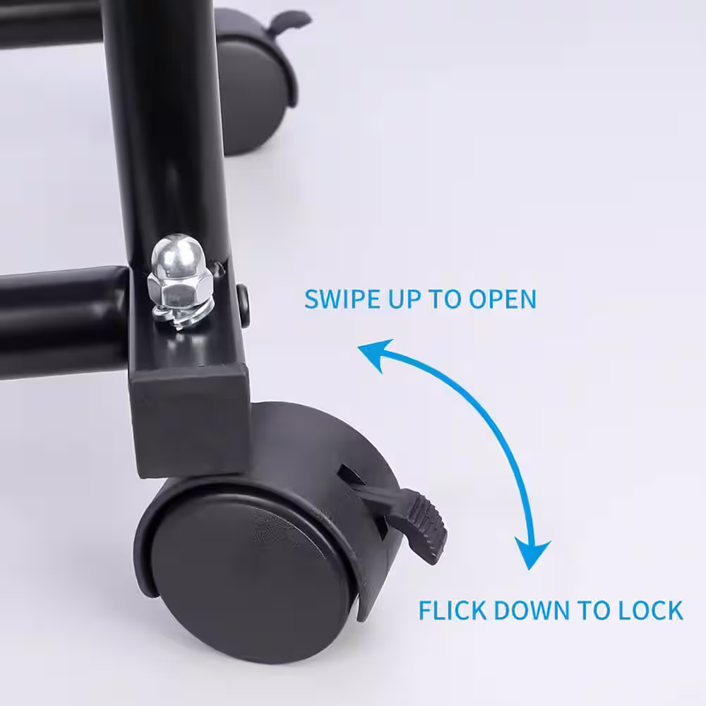 None Black Metal Garment Clothes Rack Double Rod 48 in. W x 65 in. H