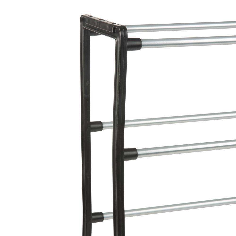 Simplify 19.7 H 12-Pair 12-Tier Black Polypropylene Shoe Rack